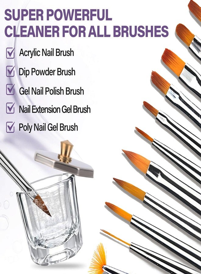 TOROKOM Acrylic Nail Brush Cleaner, 120ml Large Capacity Nail Art Brush Cleaner Conditioner for Quickly Clean Solid Gel Polish/Nail Extension Gel/Acrylic Nails with Dappen Dish and Nail Cleaning Pads - Image 5